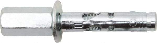 Powers Fasteners - 3/8" Diam, 3/8" Drill, 1-7/8" OAL, 2" Min Embedment Sleeve Concrete Anchor - 1018 Steel, Zinc-Plated Finish, Hex Head, Hex Drive, 1-7/8" Thread Length - USA Tool & Supply