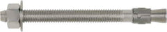 Powers Fasteners - 3/4" Diam, 3/4" Drill, 6-1/4" OAL, 3-3/8" Min Embedment Wedge Expansion Concrete Anchor - 316 Stainless Steel, Hex Head, Hex Drive, 4-3/8" Thread Length - USA Tool & Supply