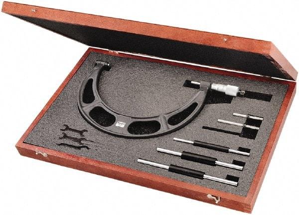 Starrett - Interchangeable-Anvil Micrometers Operation Type: Mechanical Minimum Measurement (Decimal Inch): 6.0000 - USA Tool & Supply