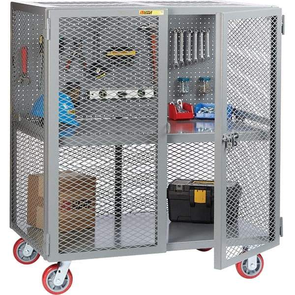 Little Giant - 2,000 Lb Capacity, 1 Shelf, Security Cart - 27" Long x 27" Wide x 56" High - USA Tool & Supply
