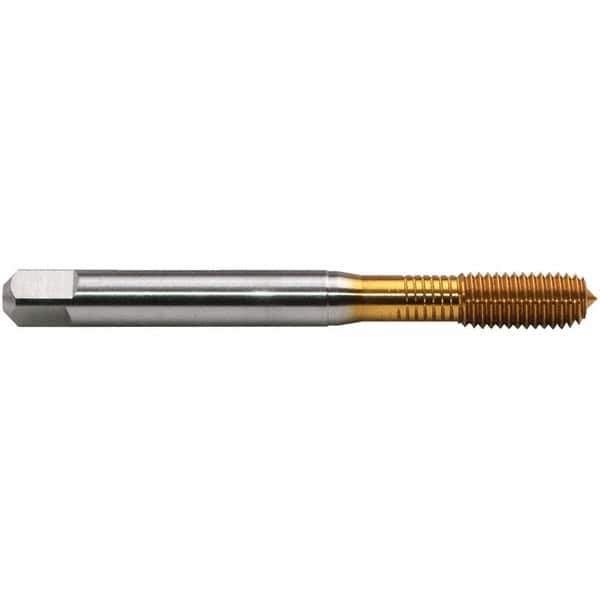 Emuge - 1/4-28 LK-UNF BT Bottoming Thread Forming Tap - High Speed Steel, TiN Finish, 3.15" OAL, 0.669" Thread Length, Right Hand Thread, Series BU93F300 - USA Tool & Supply