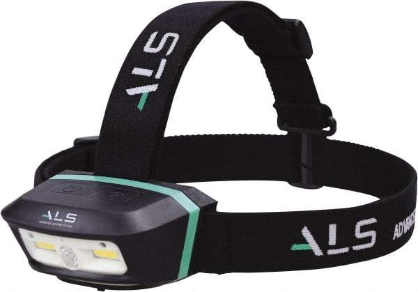 Advanced Lighting Systems - 3 Volt, Black Head Light - 250 Lumens, Rechargeable Battery, LED Lamp - USA Tool & Supply