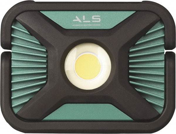 Advanced Lighting Systems - 7.2 Volt, Black & Turquoise Spot Light - 2,000 Lumens, Rechargeable Battery, LED Lamp - USA Tool & Supply