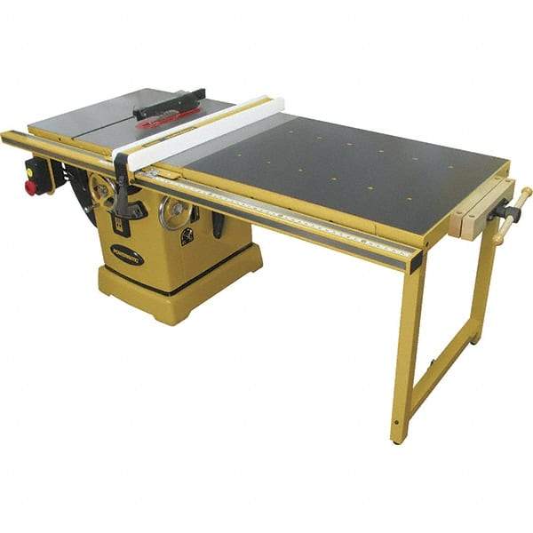 Jet - 10" Blade Diam, 5/8" Arbor Diam, 3 Phase Table Saw - 5 hp, 230/460 Volt, 11-1/4" Cutting Depth - USA Tool & Supply