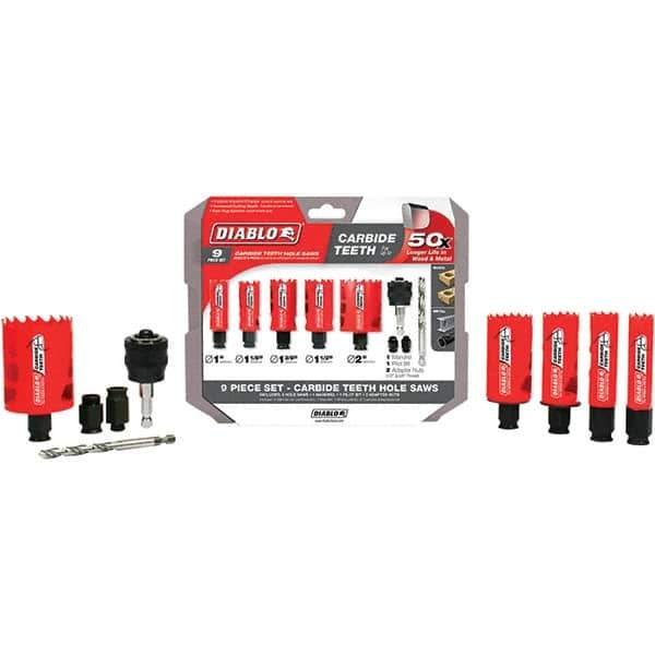 Freud - Hole Saw Kits Minimum Saw Diameter (Inch): 1 Maximum Saw Diameter (Inch): 2 - USA Tool & Supply