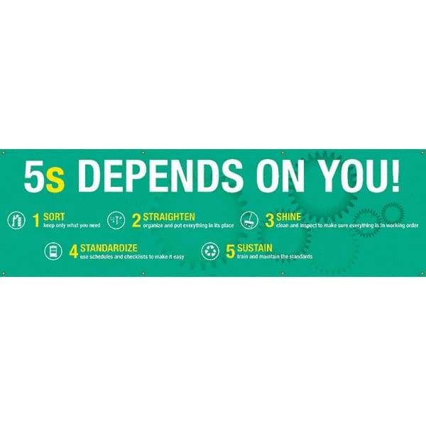NMC - Banners Message Type: Safety Reinforcement & Motivational Legend: 5s Depends On You - USA Tool & Supply