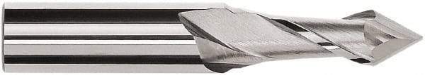 Magafor - 0.5mm Diam, 0.04" LOC, 2 Flute, 40° Point Angle, Solid Carbide Drill Mill - Bright Finish, 1-1/2" OAL, 0.118" Shank Diam - USA Tool & Supply