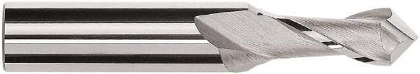 Magafor - 0.2mm Diam, 0.016" LOC, 2 Flute, 90° Point Angle, Solid Carbide Drill Mill - Bright Finish, 1-1/2" OAL, 0.118" Shank Diam - USA Tool & Supply