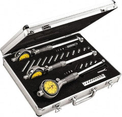 Starrett - 50" to 160" Dial Bore Gage Set - 0.01mm Graduation, 300" Gage, Hardened Tool Steel - USA Tool & Supply