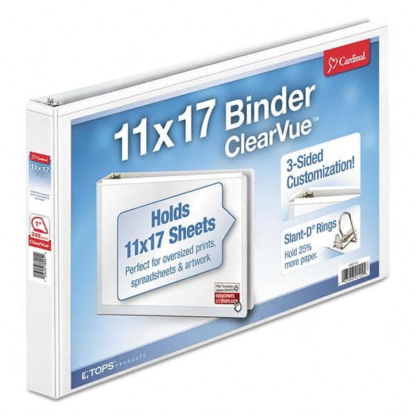 Cardinal - Ring Binders Binder Type: View Capacity: 1" - USA Tool & Supply