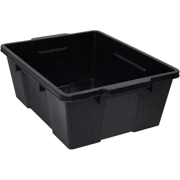 Quantum Storage - 50 Lb Load Capacity Black Polypropylene Tote Container - Stacking, Nesting, 7.8" Long x 15.9" Wide x 21" High - USA Tool & Supply