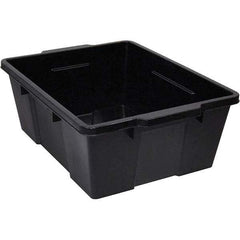 Quantum Storage - 50 Lb Load Capacity Black Polypropylene Tote Container - Stacking, Nesting, 7.8" Long x 15.9" Wide x 21" High - USA Tool & Supply