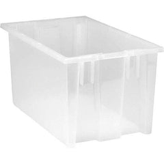 Quantum Storage - 90 Lb Load Capacity Clear Polypropylene Tote Container - Stacking, Nesting, 9" Long x 11" Wide x 18" High - USA Tool & Supply