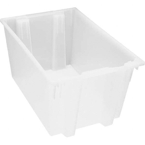 Quantum Storage - 100 Lb Load Capacity Clear Polypropylene Tote Container - Stacking, Nesting, 15" Long x 19-1/2" Wide x 29" High - USA Tool & Supply