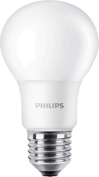 Philips - 5 Watt LED Residential/Office Medium Screw Lamp - 2,700°K Color Temp, 450 Lumens, 120 Volts, Dimmable, A19, 15,000 hr Avg Life - USA Tool & Supply