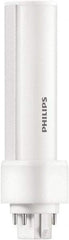 Philips - 5 Watt LED Commercial/Industrial 4 Pin Lamp - 3,000°K Color Temp, 550 Lumens, 60 Volts, PLC, 50,000 hr Avg Life - USA Tool & Supply