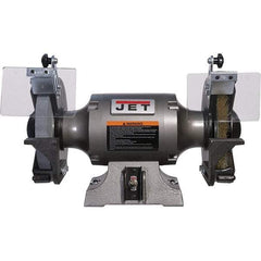 Jet - 8" Wheel Diam, 1 hp Bench Grinder - 5/8" Arbor Hole Diam, 1 Phase, 3,450 Max RPM, 115 Volts - USA Tool & Supply