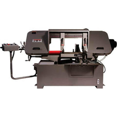 Jet - 19-1/4 x 4" Max Capacity, Semi-Automatic Variable Speed Pulley Horizontal Bandsaw - 90 to 370 SFPM Blade Speed, 230/460 Volts, 45 & 90°, 3 hp, 3 Phase - USA Tool & Supply