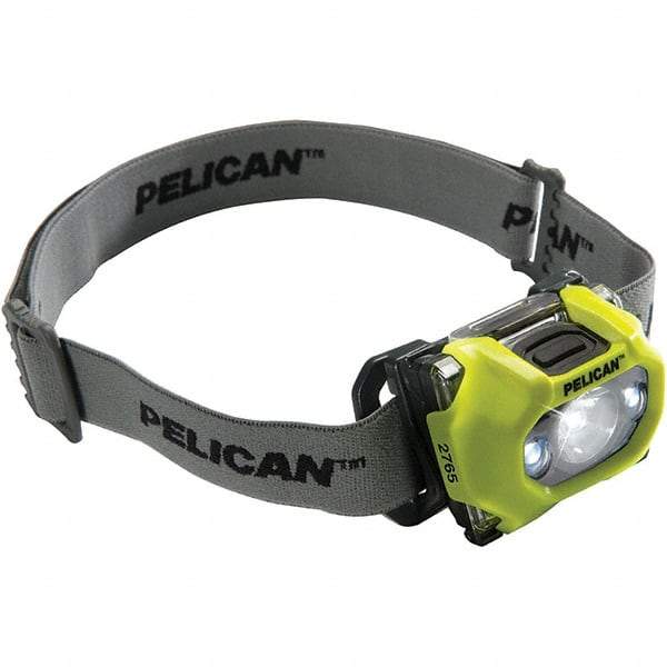 Pelican Products, Inc. - White LED Bulb, 155 Lumens, Hands-free Flashlight - Yellow Polycarbonate Body, 3 AAA Alkaline Batteries Included - USA Tool & Supply