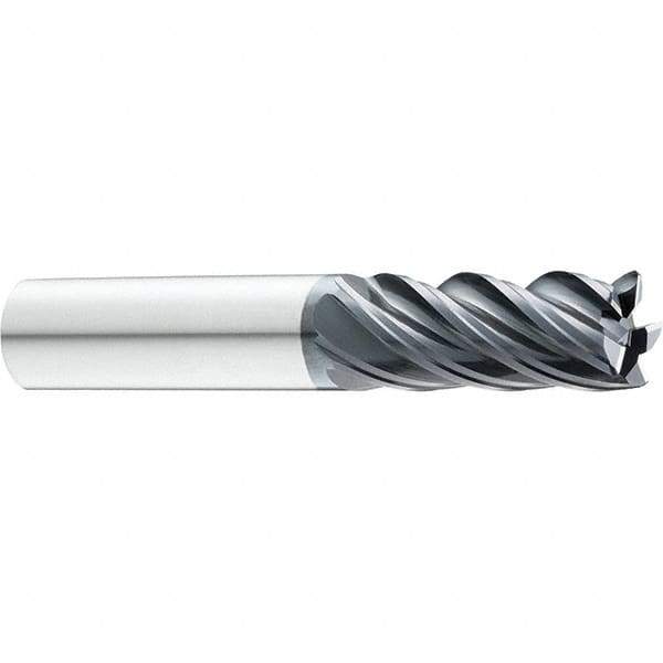 SGS - 5/16", 5/8" LOC, 5/16" Shank Diam, 2-1/2" OAL, 5 Flute, Solid Carbide Square End Mill - Single End, AlTiN Finish, Spiral Flute, 37° Helix, Centercutting, Right Hand Cut, Right Hand Flute, Series Z5S - USA Tool & Supply