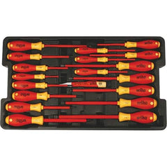 Wiha - 19 Piece Slotted, Phillips, Square & Terminal Xeno Screwdriver Set - Comes in Box - USA Tool & Supply