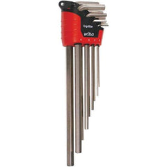 Wiha - 9 Piece, L-Key Long Arm Hex Key Set - 1.5 to 10mm Range, Nickel Plated - USA Tool & Supply