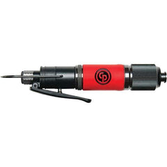 Chicago Pneumatic - 1/4" Bit Holder, 1,300 RPM, Pistol Grip Handle Air Screwdriver - 3.7 to 10.3 Ft/Lb Torque, 1/4" Inlet, 14.8 CFM - USA Tool & Supply