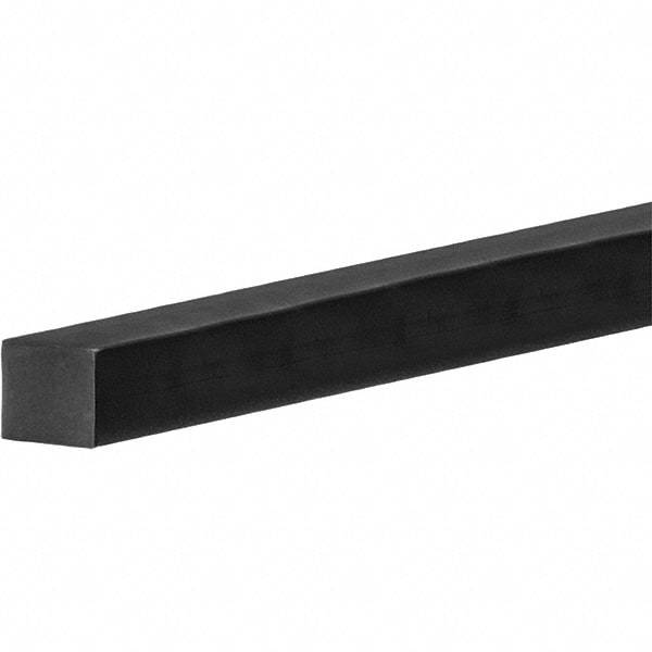 Value Collection - 5' Long, Standard Square Viton Cord - 9/64" Diam, Black - USA Tool & Supply