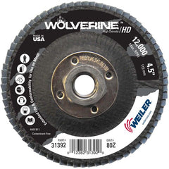 4-1/2″ Vortec Pro High Density Abrasive Flap Disc, Flat, Phenolic Backing, 80Z, 5/8″-11 UNC Nut - USA Tool & Supply