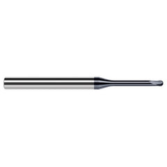 1/4″ Dia. × 1/4″ Shank × 0.2″ DOC × 4″ OAL, Carbide AlTiN, 2 Flute, Ballnose End Mill - Exact Industrial Supply