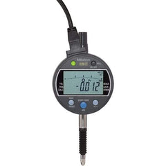 Mitutoyo - 0 to 1/2" Range, 0.00005, 0.0001 & 0.0005" Graduation, Electronic Drop Inidicator - Flat Back, 0.0001" Accuracy, LCD Display, Inch & Metric - USA Tool & Supply