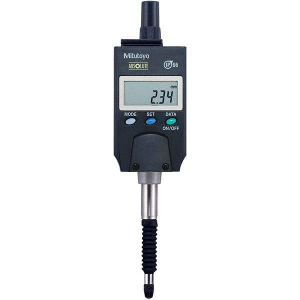 Mitutoyo - 0 to 5mm Range, 0.001 & 0.01mm Graduation, Electronic Drop Inidicator - Lug Back, 0.003mm Accuracy, LCD Display, Metric - USA Tool & Supply