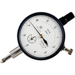 Mitutoyo - 1/4" Range, 0-10 Dial Reading, 0.0001" Graduation Dial Drop Indicator - 57mm Dial, 0.01" Range per Revolution, 0.0001" Accuracy, Revolution Counter - USA Tool & Supply