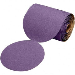 3M - 5" Diam, 400 Grit Ceramic Adhesive PSA Disc - Super Fine Grade, Purple, Polyester Backing, Flexible, 12,000 Max RPM, Use with Random Orbital Sanders - USA Tool & Supply