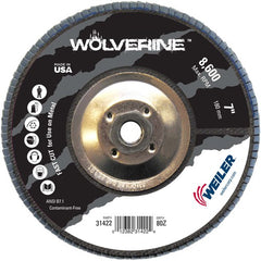 7″ Vortec Pro Abrasive Flap Disc, Flat, Phenolic Backing, 80Z, 5/8″-11 UNC Nut - USA Tool & Supply