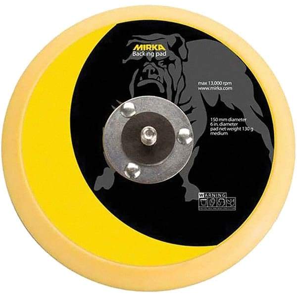 Mirka - 6" Diam Adhesive/PSA Disc Backing Pad - Medium Density, 12,000 RPM - USA Tool & Supply
