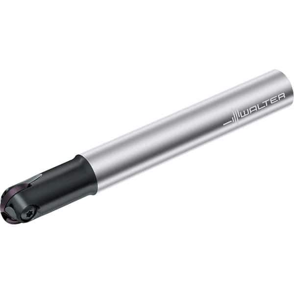 Walter - 8mm Cut Diam, 4mm Max Depth of Cut, 8mm Shank Diam, 100mm OAL, Indexable Ball Nose End Mill - 40,000 Max RPM - USA Tool & Supply