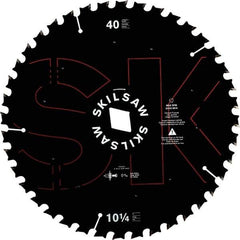 Skilsaw - 10-1/4" Diam, 1" Arbor Hole Diam, 40 Tooth Wet & Dry Cut Saw Blade - Cermet-Tipped, Cutoff Action, Diamond Arbor - USA Tool & Supply