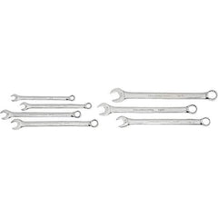 GearWrench - 7 Piece, 3/8" to 3/4", 12 Point Ratcheting Combination Wrench Set - Inch Measurement Standard, Chrome Finish, Comes in Nylon Roll - USA Tool & Supply