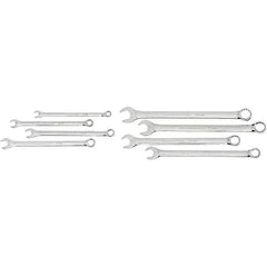 GearWrench - 9 Piece, 7mm to 15mm, 12 Point Ratcheting Combination Wrench Set - Metric Measurement Standard, Chrome Finish, Comes in Nylon Roll - USA Tool & Supply