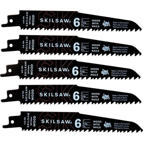 Skilsaw - 9" Long x 1" Thick, Bi-Metal Reciprocating Saw Blade - Straight Profile, 8 to 10 TPI, Toothed Edge, Universal Shank - USA Tool & Supply