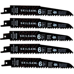 Skilsaw - 9" Long x 1" Thick, Bi-Metal Reciprocating Saw Blade - Straight Profile, 5 to 8 TPI, Toothed Edge, Universal Shank - USA Tool & Supply