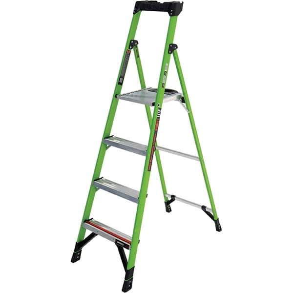 Little Giant Ladder - 4 Steps, 6' High, Type IA Rating, Fiberglass Step Ladder - 300 Lb Capacity, 22" Base Width - USA Tool & Supply