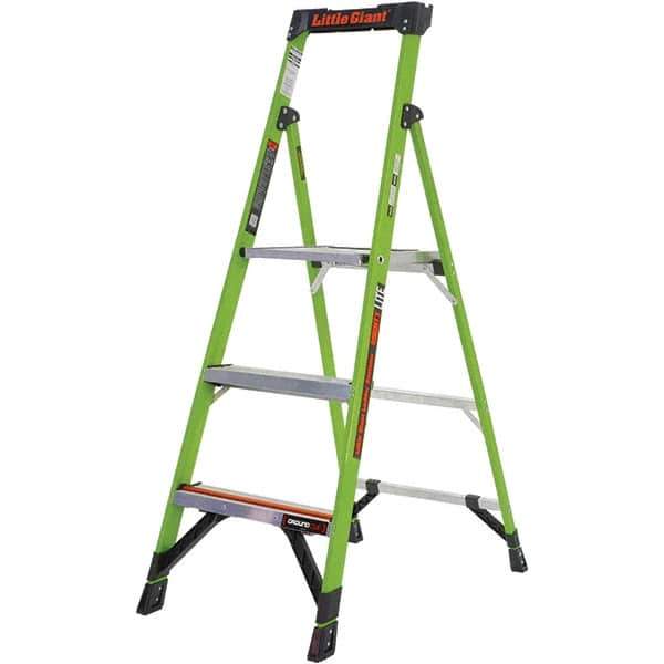Little Giant Ladder - 3 Steps, 5' High, Type IA Rating, Fiberglass Step Ladder - 300 Lb Capacity, 20-1/2" Base Width - USA Tool & Supply