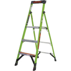 Little Giant Ladder - 3 Steps, 5' High, Type IA Rating, Fiberglass Step Ladder - 300 Lb Capacity, 20-1/2" Base Width - USA Tool & Supply