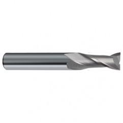 11/16 Dia. x 4 Overall Length 2-Flute Square End Solid Carbide SE End Mill-Round Shank-Center Cut-Uncoated - USA Tool & Supply