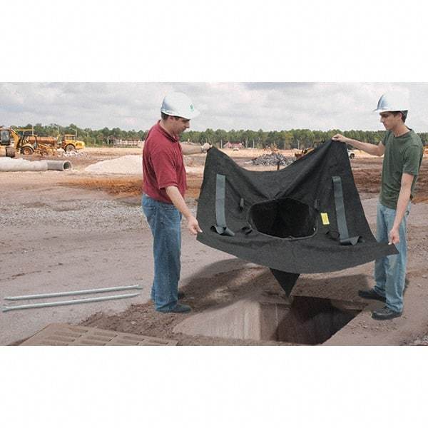 UltraTech - 5' Long x 5' Wide, Nonwoven Polypropylene Geotextile Drain Guard - Black, Use for Stormwater/Construction Compliance - USA Tool & Supply