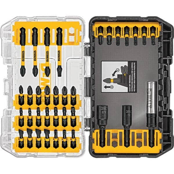 DeWALT - Power & Impact Screwdriver Bit Sets Point Type: Nut Driver; Phillips; Slotted; Torx Drive Size: 0.25 - USA Tool & Supply