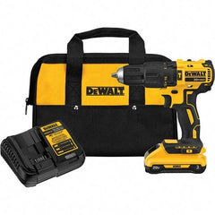 DeWALT - 20 Volt 1/2" Keyless Chuck Cordless Hammer Drill - 29750 BPM, 0 to 250 RPM - USA Tool & Supply