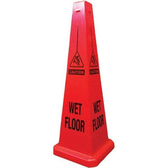 PRO-SAFE - Cone & A Frame Floor Signs Shape: Cone Type: Restroom, Janitorial & Housekeeping - USA Tool & Supply